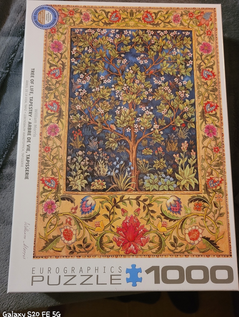 Tree of Life Tapestry Wall Art Puzzle - Blue & Gold